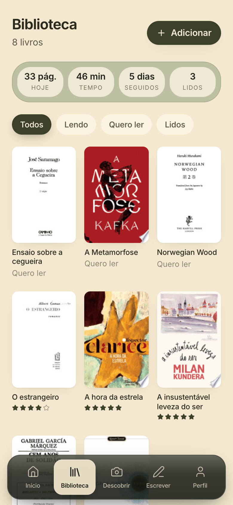 Estante do LUME com os livros do leitor